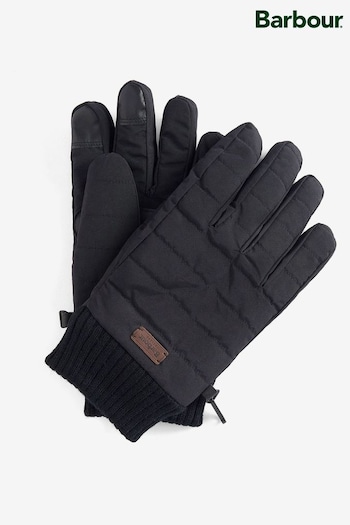 Barbour® Black Banff Quilted Gloves (534398) | £40