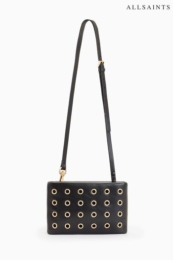 AllSaints Mila Eyelet Crossbody Black Bag (534732) | £179