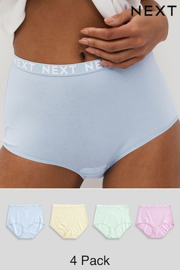 Pastel Colours Full Brief Cotton Rich Logo Knickers 4 Pack (534848) | £18