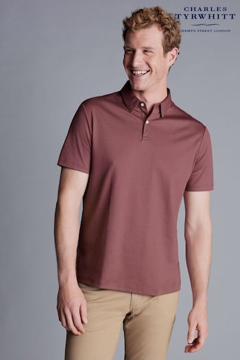 Charles Tyrwhitt Red Plain Short Sleeve Jersey Polo Shirt (534919) | £60