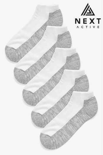 White/Grey 5 Pack Cushioned ropess Socks (535006) | £12
