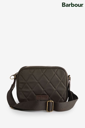 Barbour® Olive Green Quilted Cross-Body Camera Bag (535072) | £50