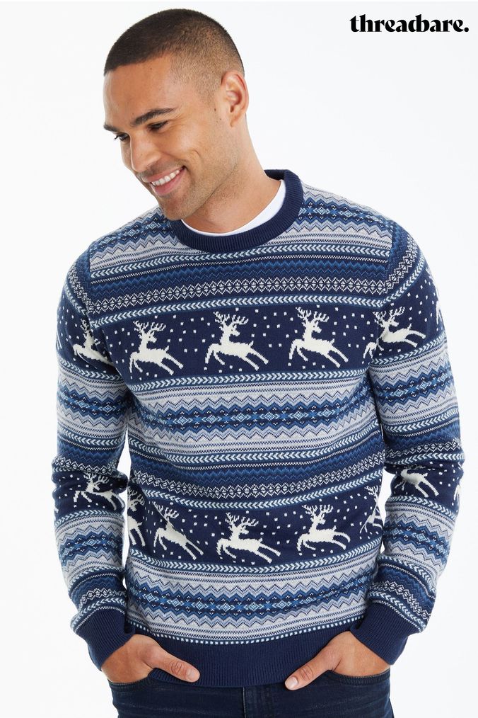 Buy Men s Jumpers Crew Neck Print Knitwear Online Next UK