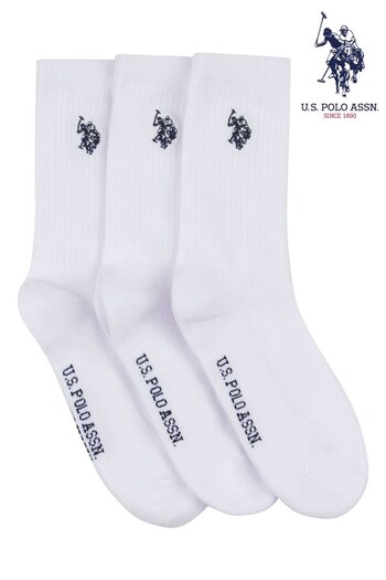 U.S. Polo Assn. Sport White Socks 3 Pack (535259) | £15