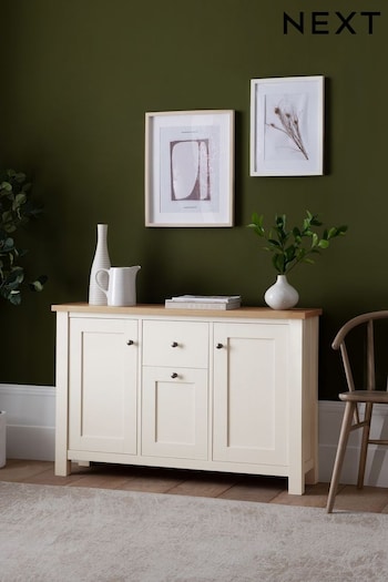 Cream Malvern Oak Effect Space Saving Large Sideboard (535376) | £260