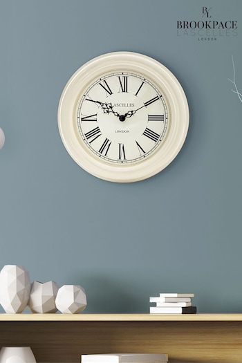 Brookpace Lascelles Cream Classic Wall Clock With Roman Numerals i 32cm (535405) | £50
