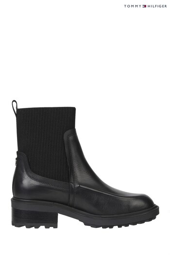 Tommy Hilfiger Feminine Leather Black Boots (535422) | £180