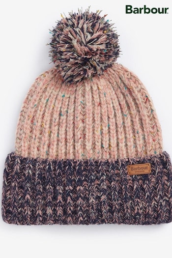 Barbour® Pink Norham Knitted Pom Beanie (535488) | £28