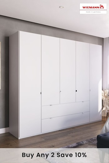 Wiemann White Monroe 2.5M Matt Hinged 5 Door Semi-fitted Wardrobe (535872) | £1,650