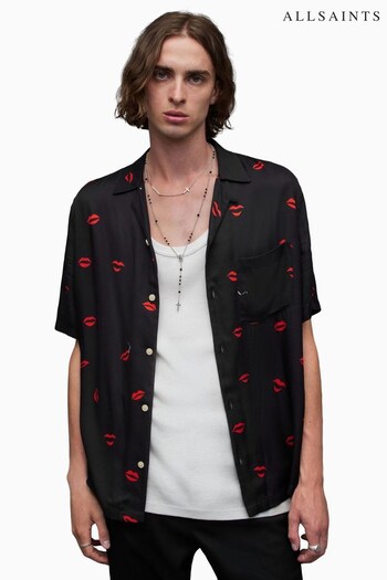 AllSaints Black Tekisuto Short Sleeve Shirt (536112) | £99