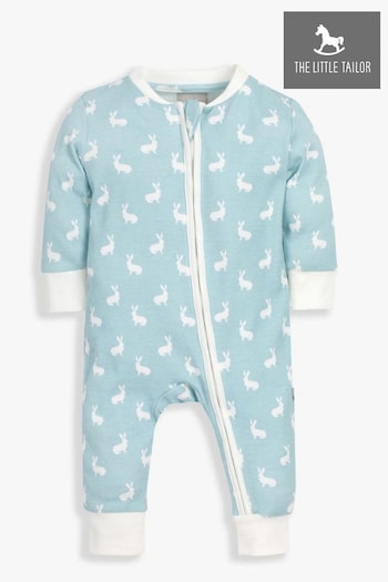 The Little Tailor Baby Front Zip Easter Bunny Print Soft Cotton Sleepsuit (536231) | £21