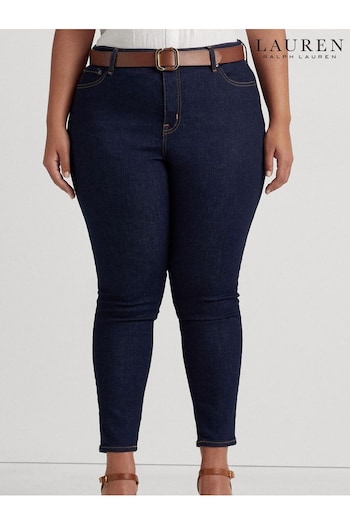Lauren Ralph Lauren Curve Blue Rinse Wash High Rise Skinny Ankle Jeans CONNECTION (536246) | £139