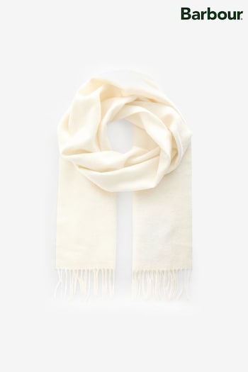 Barbour® White Lambswool Woven Scarf (536468) | £30