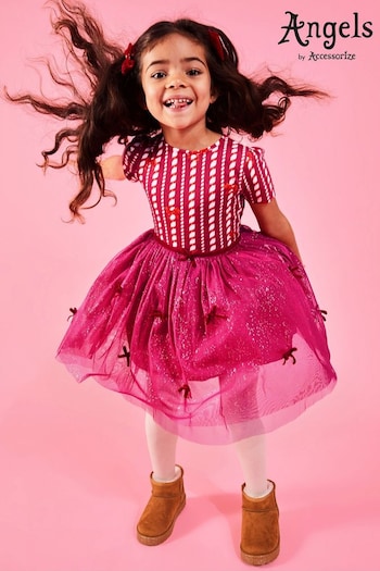 Angels By Accessorize Girls Red Candy Cane Party Dress (536798) | £34 - £35