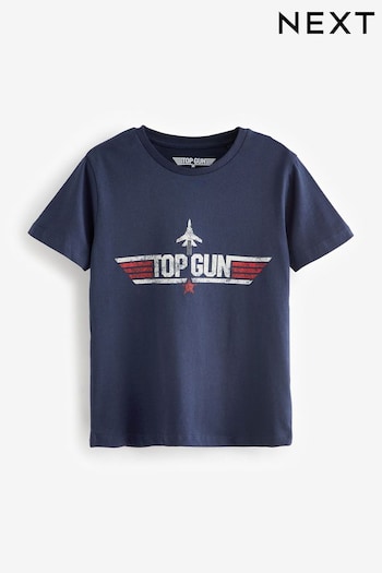 Navy Blue Top Gun Licensed Short Sleeve T-Shirt (3-16yrs) (536817) | £13 - £16