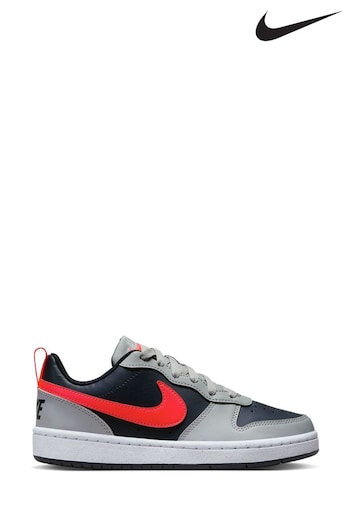Nike Grey/Red Court Borough Low Recraft Youth Trainers (536833) | £45