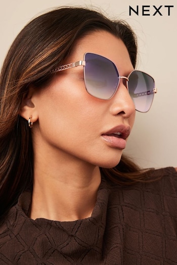 Rose Gold Ombre Lense Square Sunglasses (536933) | £16