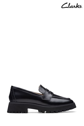 Clarks Black Leather Stayso Edge Loafer Shoes (537072) | £110