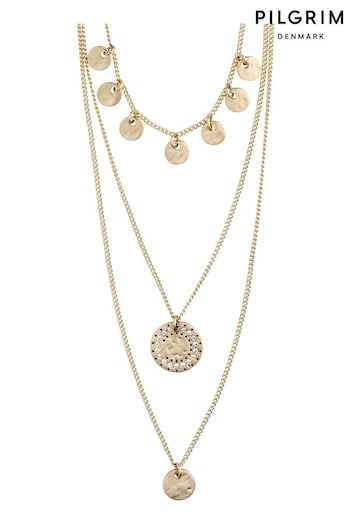 PILGRIM Gold Arden Crystal Necklace (537266) | £30