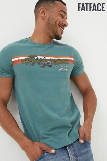 FatFace Green Landrover Chest Stripe T-Shirt (537278) | £29.50