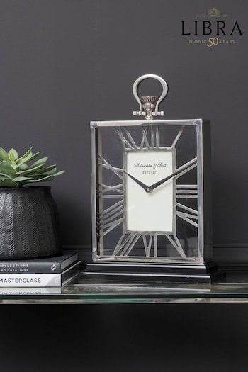 Libra Silver Skeletal Mantel Clock (537313) | £130