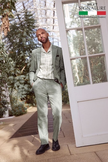 Green Tailored Fit Nova Fides Italian Wool Blend Suit: Trousers (537419) | £59
