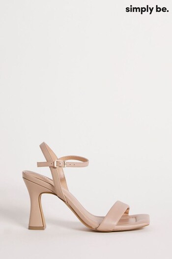 Simply Be Nude Flared Heel Wide Fit Sandals (537503) | £32