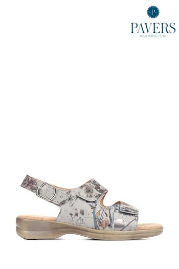 Pavers Easy FIt Grey Divina Extra Wide Fit Fully Adjustable Slingback Sandals (537874) | £40