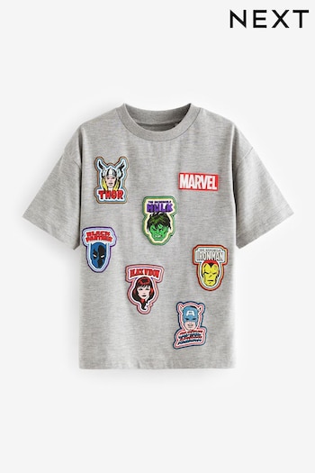 Grey Marl Marvel Avengers License Short Sleeve T-Shirt (3-16yrs) (537925) | £15 - £18