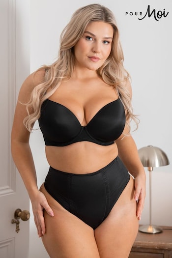 Pour Moi Black Hourglass Shapewear Firm Tummy Control Thong (538040) | £45