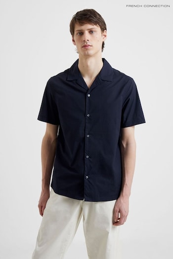 French Connection Blue Plain Revere Short Sleeve Shirt (538093) | £30