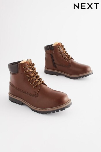 Tan Brown Wide Fit (G) Leather Thermal Thinsulate Lined Work Boots (538162) | £36 - £44