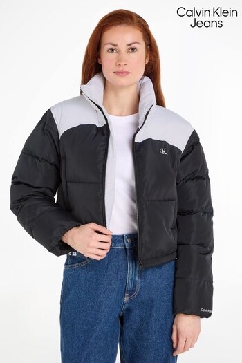 Calvin Klein Jeans Non Down Cropped Puffer Black Coat (538380) | £180