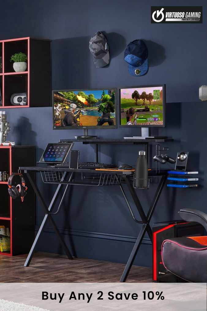 Black gloss outlet gaming desk