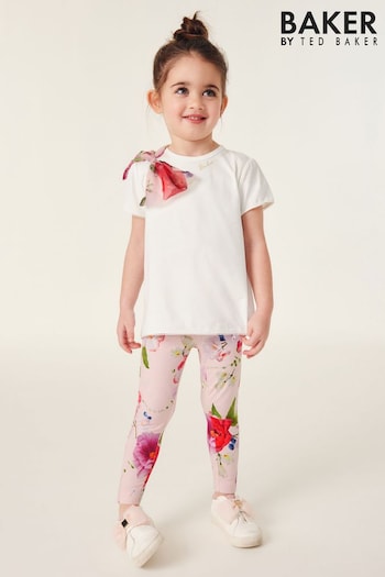 Baker by Ted Baker Pink Organza Bow T-Shirt and Legging Set (538843) | £30 - £35