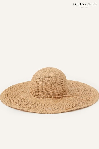 Accessorize Natural Open Weave Floppy Hat (538864) | £26