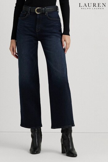 Lauren Ralph Lauren Blue High Rise Wide Leg Jeans (539165) | £189