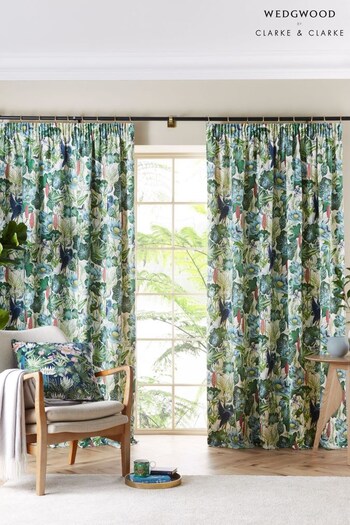 Wedgwood Natural Waterlily Pencil Pleat Curtains (539170) | £145 - £285