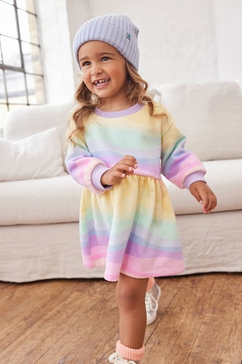 Rainbow Printed Sweat Dress (3mths-7yrs) (539255) | £10 - £12