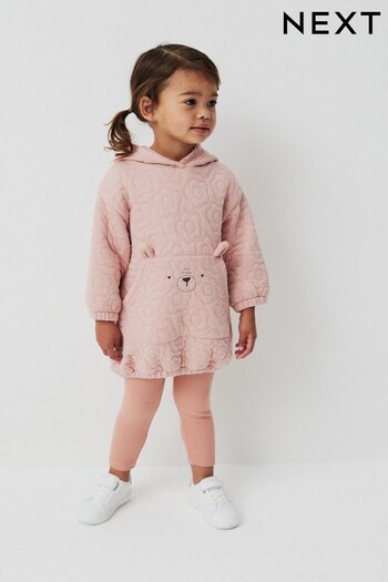 Pink Quilted Hoodie Lang And Leggings Set (3mths-7yrs) (539329) | £19 - £23