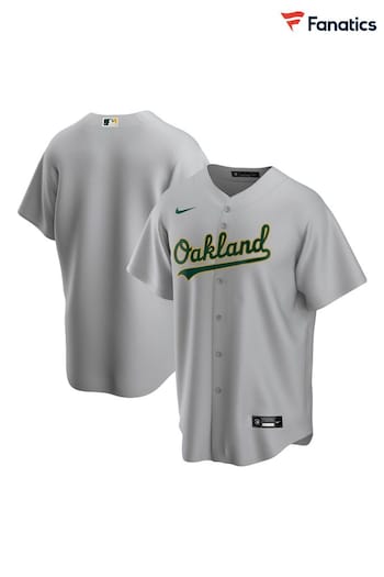 Nike basketball Grey Oakland Athletics Official Replica Road Jersey (539420) | £95