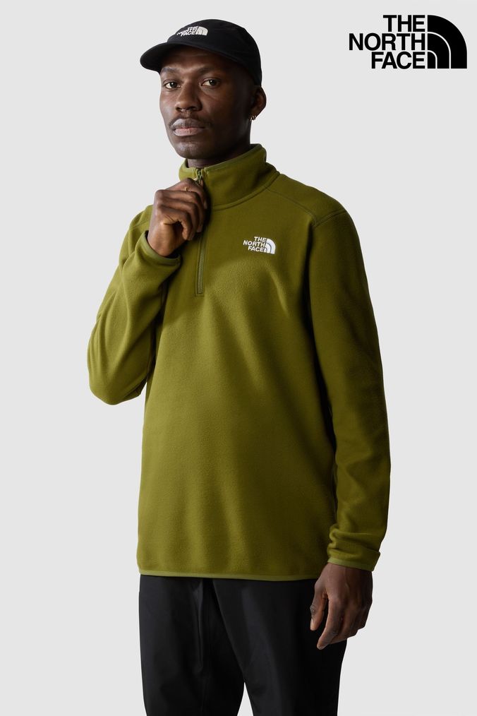 North face fleece mens green deals