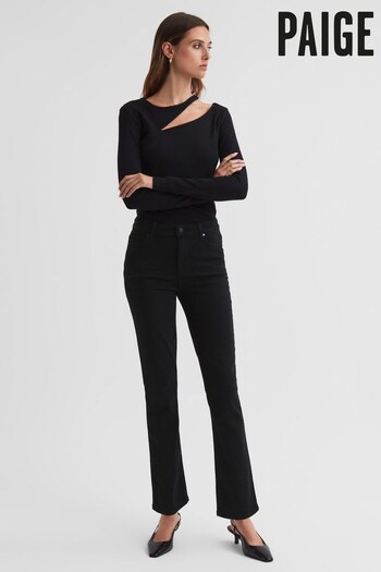 Reiss Black Shadow Cindy Paige High Rise Cropped Jeans (539702) | £230