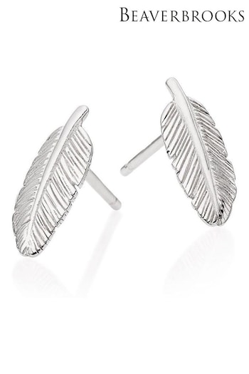 Beaverbrooks Silver Feather Stud Earrings (539778) | £25