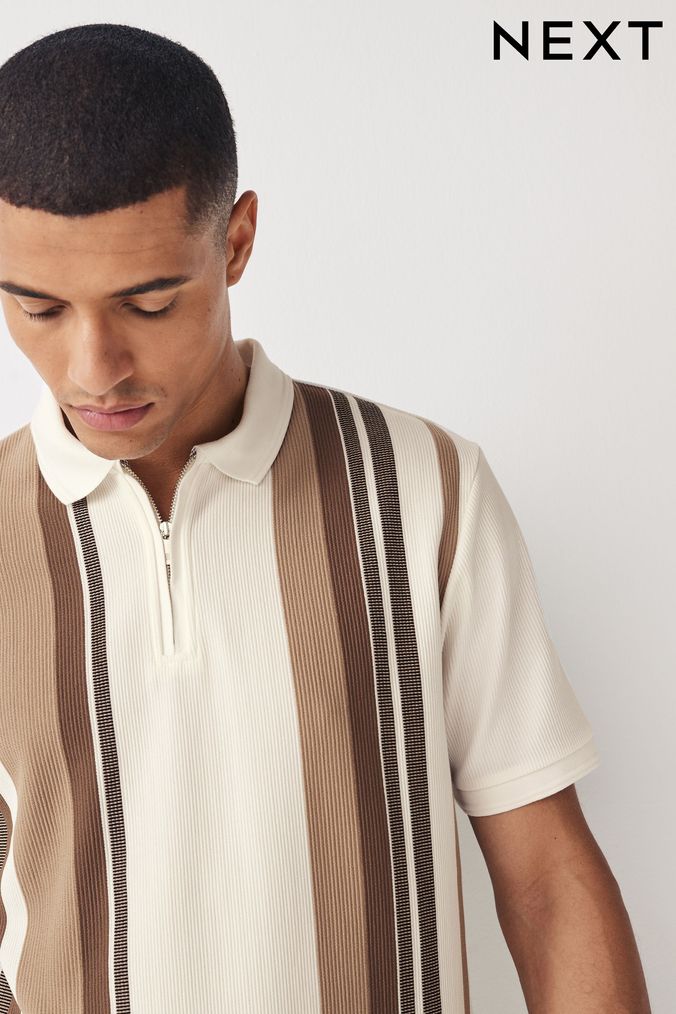 Buy Men s Zip Neck Tops Online Next UK