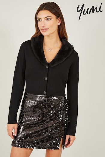 Yumi Black Bolero with Detachable Fur Collar (540126) | £40
