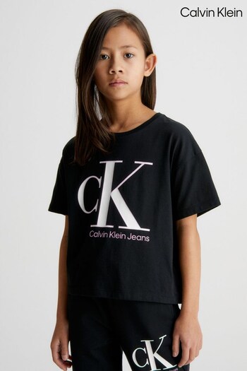 Calvin Klein Girls Monogram Black T-Shirt (540865) | £45