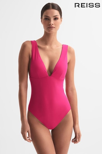 Reiss Pink Luna Italian Fabric Swimsuit (541769) | £110