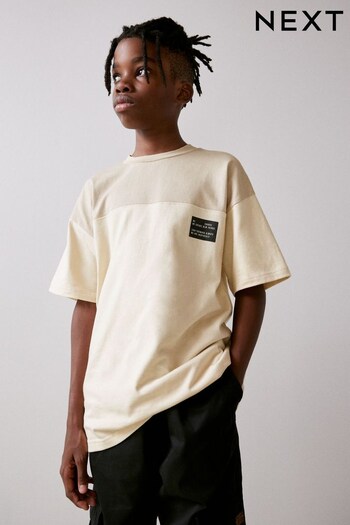 Cream Colourblock Short Sleeve T-Shirt (3-14yrs) (541917) | £8 - £13