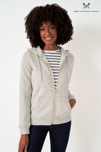 Crew Clothing Company Oatmeal Cotton Relaxed Hoodie (542013) | £59